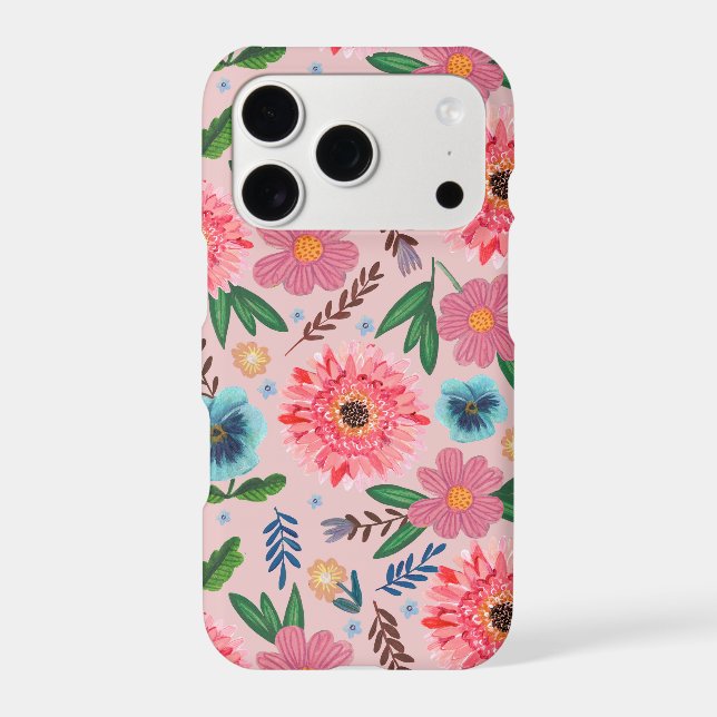 Bright Wildflower Garden Pattern iPhone Case (Back)