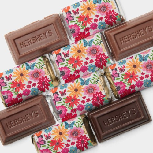 Bright Wildflower Pattern Bridal Shower Hersheys Miniatures