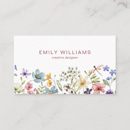 Bright Wildflowers Floral Business Card