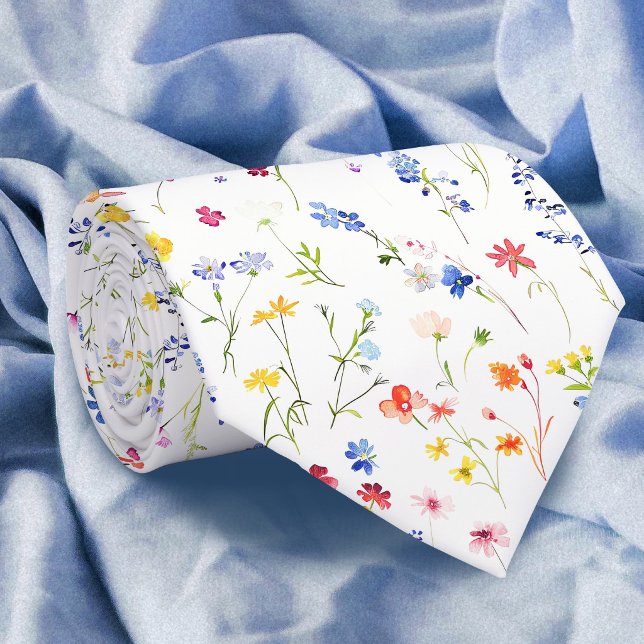 Bright Wildflowers Pattern Neck Tie (Creator Uploaded)