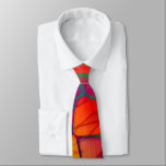 Bright Wing Orange Neck Tie<br><div class="desc">This bright abstract design tie practically sings with color! Orange, purple, blue, green, teal, and yellow color is overlaid with equally colored lines that make it resemble a butterfly veined wing. This tie goes with almost any shirt or tie to add a good dose of color to any day. The...</div>