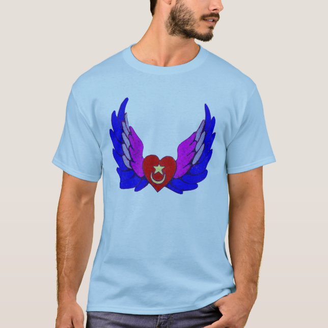 Bright Winged Sufi Heart T-Shirt (Front)