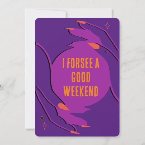Bright Witchy Bachelorette Party Itinerary Card