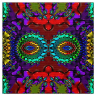 BRIGHT! WOW! Purple Red Green Turquoise ~  Fabric