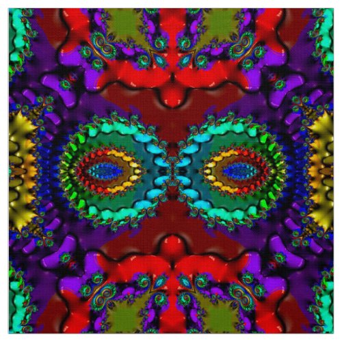 BRIGHT WOW Purple Red Green Turquoise   Fabric