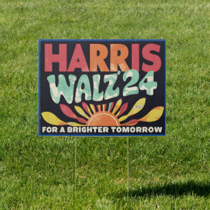 Bright yard sign for hopeful candidates