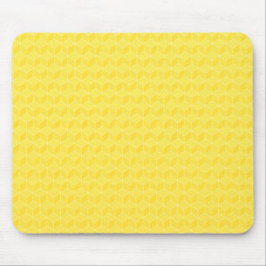 Bright Yellow 3D cubes cascading Mouse Pad
