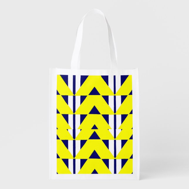 bright yellow abstraction grocery bag (Front)