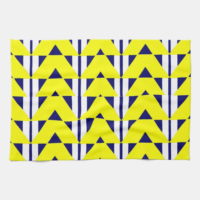 bright yellow abstraction kitchen towel (Horizontal)