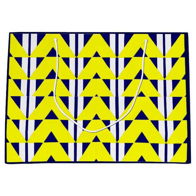 bright yellow abstraction large gift bag (Front)