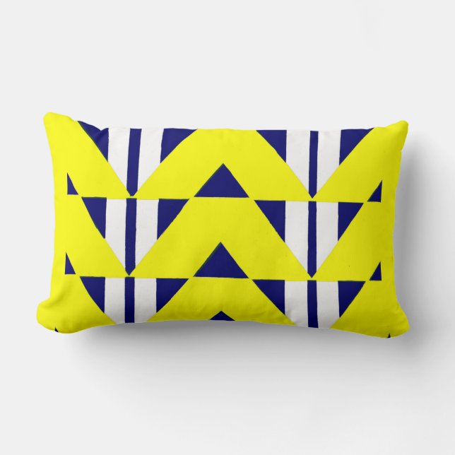 bright yellow abstraction lumbar pillow (Front)