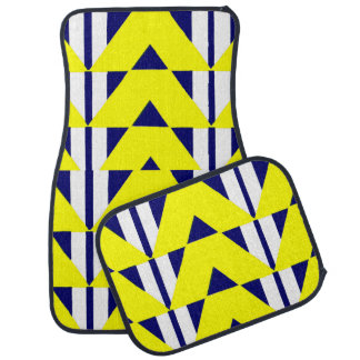 bright yellow abstraction print car floor mat