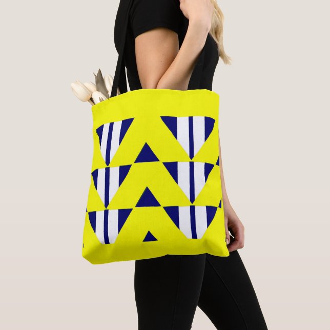 bright yellow abstraction tote bag (Close Up)