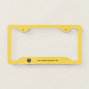 BRIGHT YELLOW ADD BUSINESS LOGO COMPANY MARKETING LICENSE PLATE FRAME