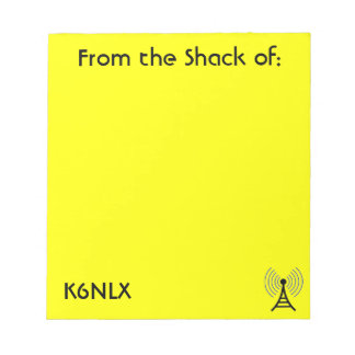 Bright Yellow Amateur Radio Call Sign Notepad