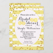 Bright Yellow and Gold Bridal Shower Invitation (Front/Back)