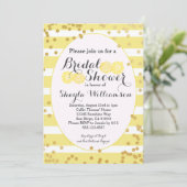 Bright Yellow and Gold Bridal Shower Invitation (Standing Front)