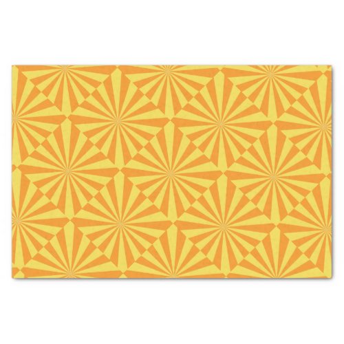 Bright Yellow and Orange Sunburst Pattern Tissue Paper