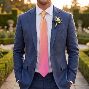 Bright Yellow and Pink Gradient Ombre Neck Tie
