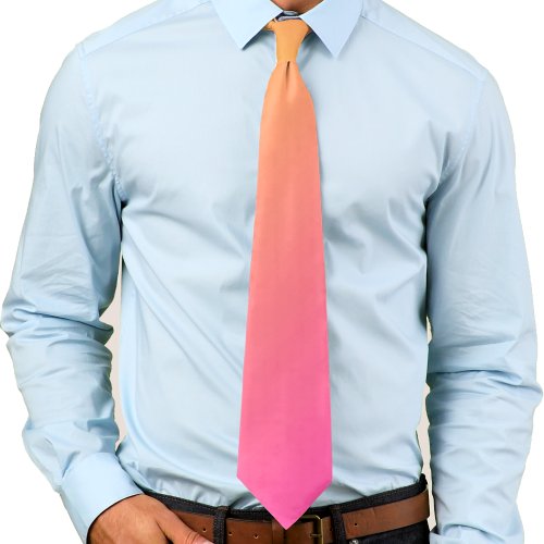 Bright Yellow and Pink Gradient Ombre Neck Tie