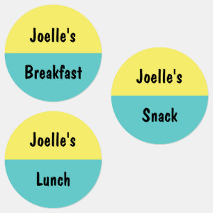 Bright Yellow and Pool Blue Kids Meal Kids' Labels