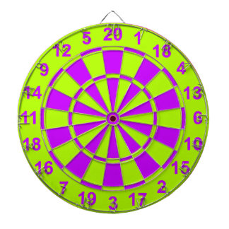 Bright Yellow and Purple Dartboard