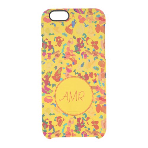 Bright Yellow and Red Confetti Clear iPhone 66S Case