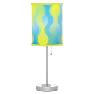 Bright Yellow and Turquoise Pattern Lamp