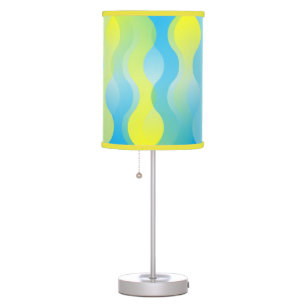 Bright Yellow and Turquoise Pattern Lamp