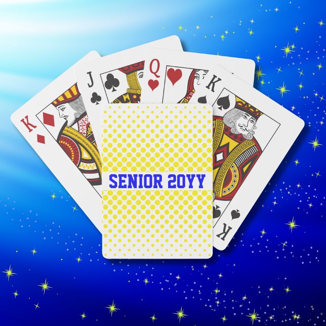 Bright Yellow and White 2024 High School Senior Poker Cards (Creator Uploaded)