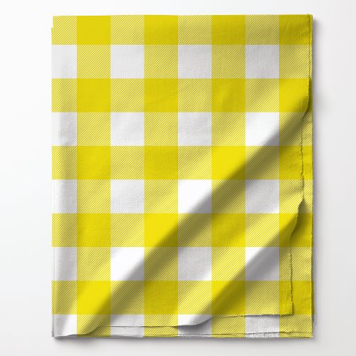 Bright Yellow and White Buffalo Plaid Pattern Fabric