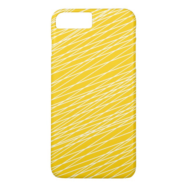 Bright Yellow and white lines Pattern Case-Mate iPhone Case (Back)