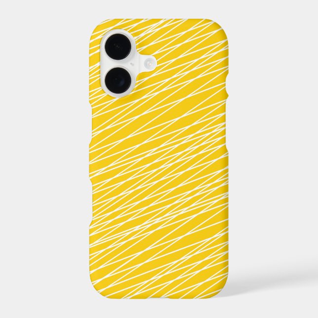 Bright Yellow and white lines Pattern Iphone Case (Back)