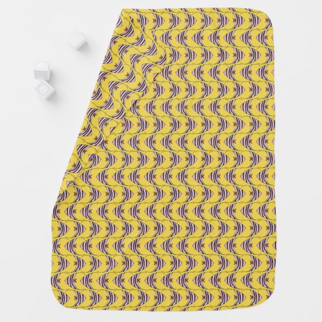 Bright Yellow Angel Fish Baby Blanket (In Situ)