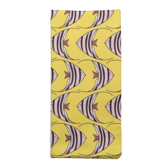Bright Yellow Angel Fish Cloth Napkin (Folded)