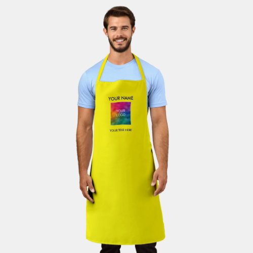 Bright Yellow Apron Upload Your Company Logo Here