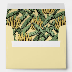 Bright Yellow Bananas and Green Leaves Envelope