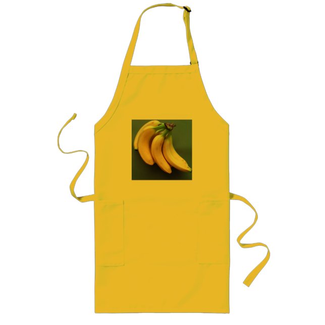 Bright Yellow Bananas Humor Long Apron (Front)