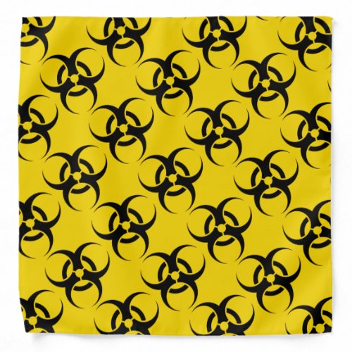 Bright Yellow Biohazard Symbol Bandana