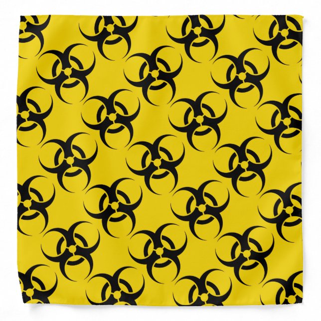 Bright Yellow Biohazard Symbol Bandana (Front)