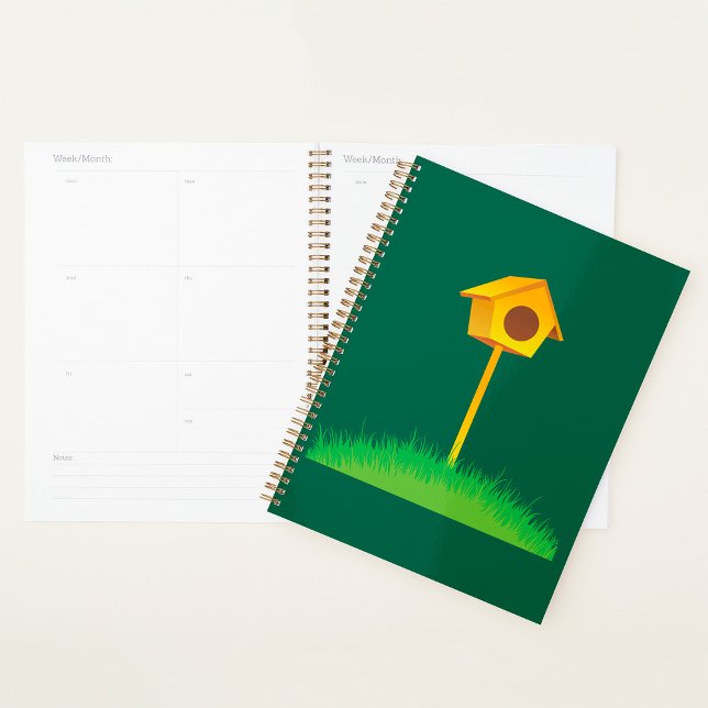 Bright Yellow Birdhouse on Grass Planner (Creator Uploaded)