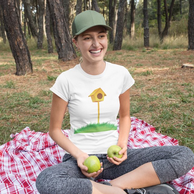 Bright Yellow Birdhouse on Grass T-Shirt (Creator Uploaded)