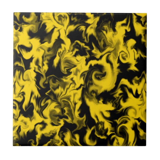 Bright Yellow & Black mixed color tile (Front)