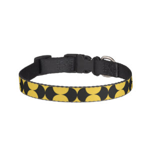 Bright Yellow Black Pattern Adjustable Pet Collar