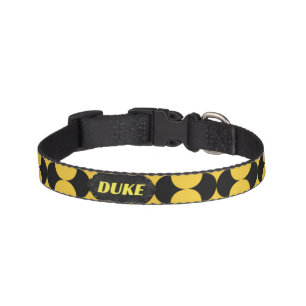 Bright Yellow Black Pattern Adjustable Pet Collar