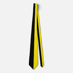Bright Yellow & Black Split Color Neck Tie