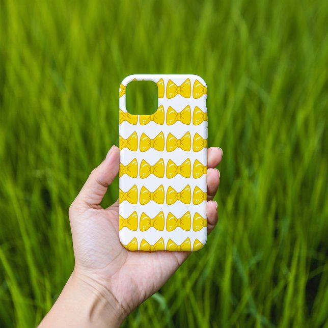 Bright Yellow Bow Phone Case- cute Girly Ribbon iPhone Case (Creator Uploaded)