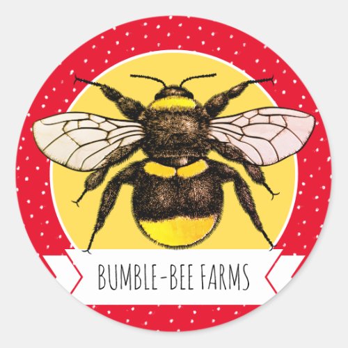 Bright Yellow Bumblebee Happy Sunshine Classic Round Sticker