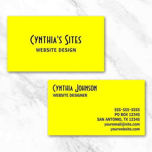Rainbow Yellow Business Card