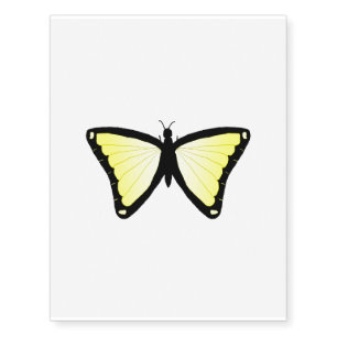 Bright yellow butterfly temporary tattoo